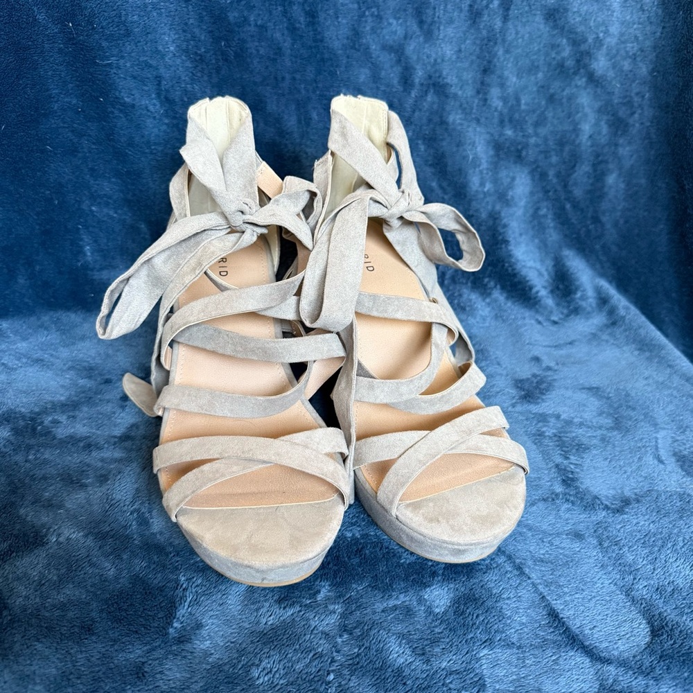 Women's Suede Lace-Up Sandals
